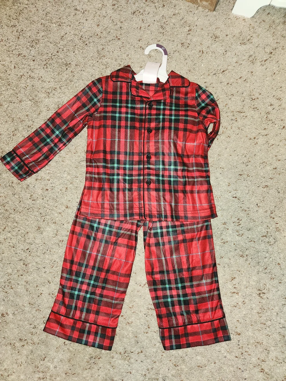 Wondershop Red and Green Plaid Kids Pajama Set For Boys Size 2T